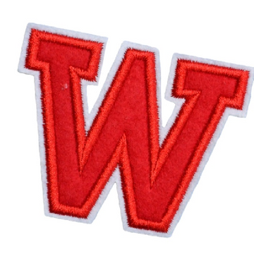 Letter W 'Red' Embroidered Patch