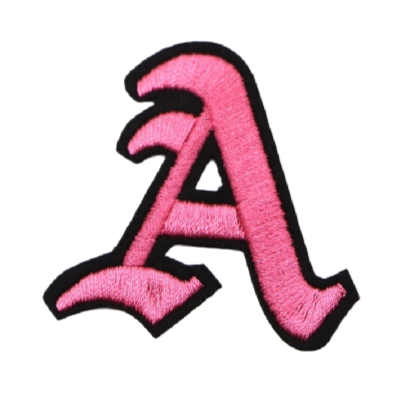 Gothic Font 'Letter A | Pink' Embroidered Patch