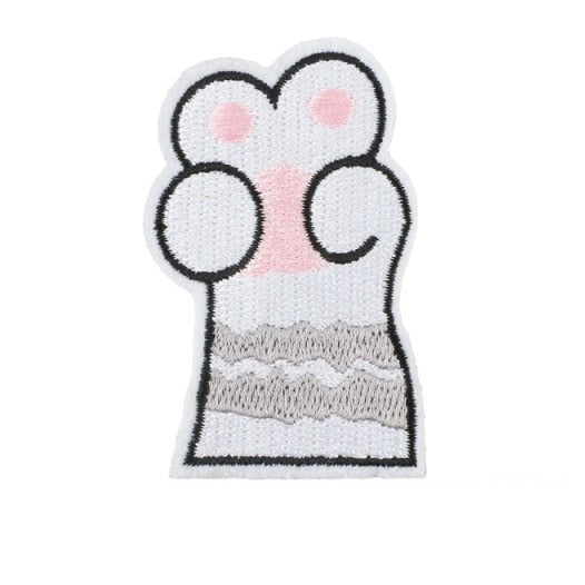 Cute 'Cat Paw | Gray Stripes' Embroidered Patch