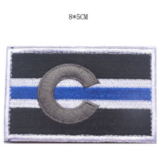 Colorado Flag 'Blue Line' Embroidered Velcro Patch