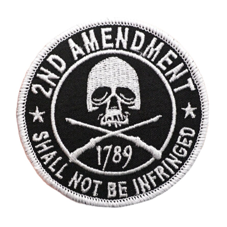 Skull '2nd Amendment Shall Not Be Infringed' Embroidered Patch