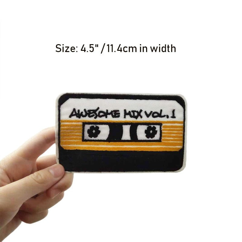 Cassette Tape 'Awesome Mix Vol.1' Embroidered Patch