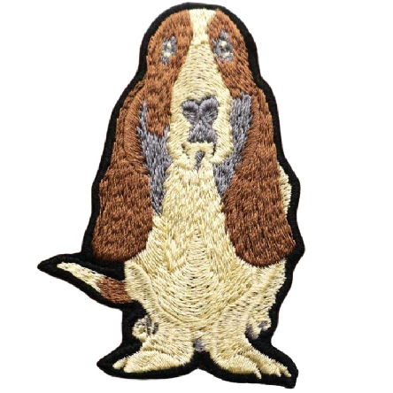 Basset Hound 'Serious' Embroidered Patch