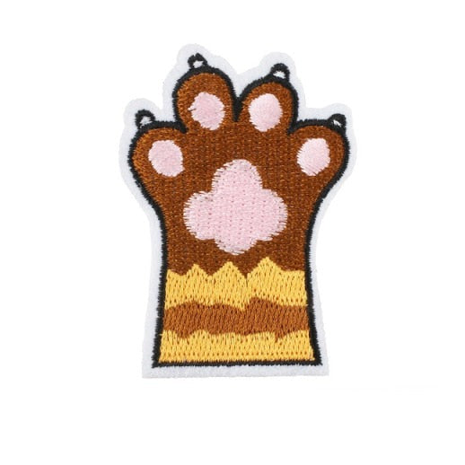 Cute 'Cat Paw | Orange Stripes' Embroidered Patch