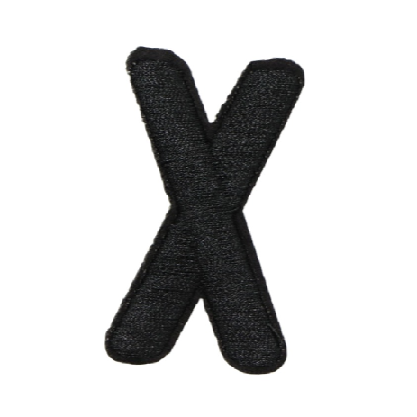 Letter X 'Black' Embroidered Patch
