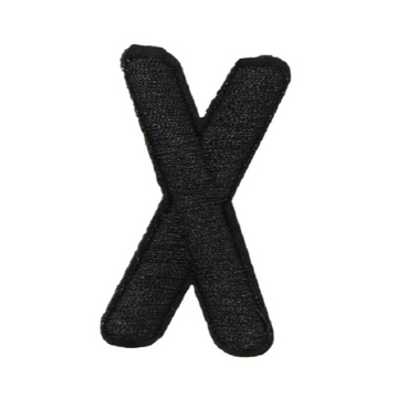Letter X 'Black' Embroidered Patch