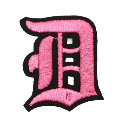 Gothic Font 'Letter D | Pink' Embroidered Patch