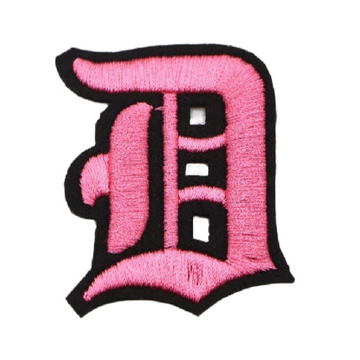 Gothic Font 'Letter D | Pink' Embroidered Patch