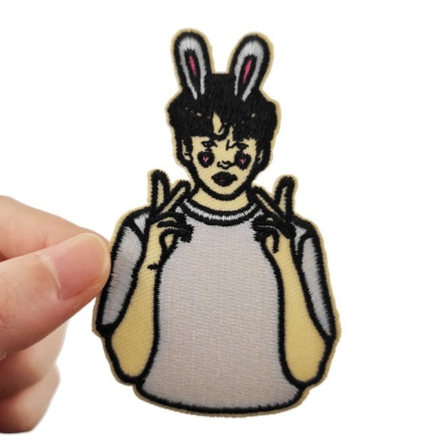 BTS ‘Jung Kook | Bunny Ears' Embroidered Velcro Patch