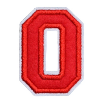 Letter O 'Red' Embroidered Patch
