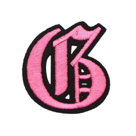 Gothic Font 'Letter G | Pink' Embroidered Patch