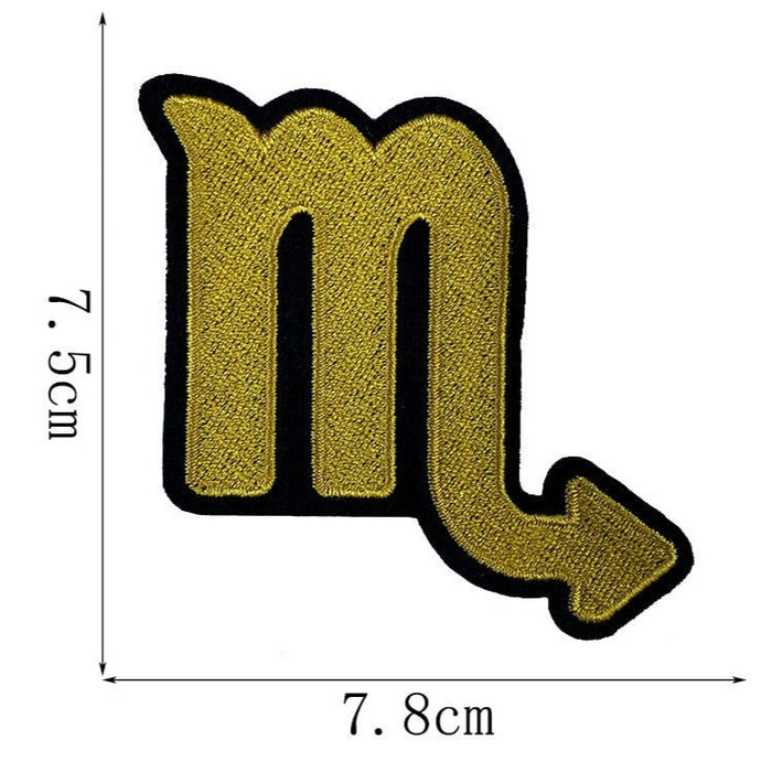 Zodiac Sign Symbol 'Scorpio' Embroidered Patch
