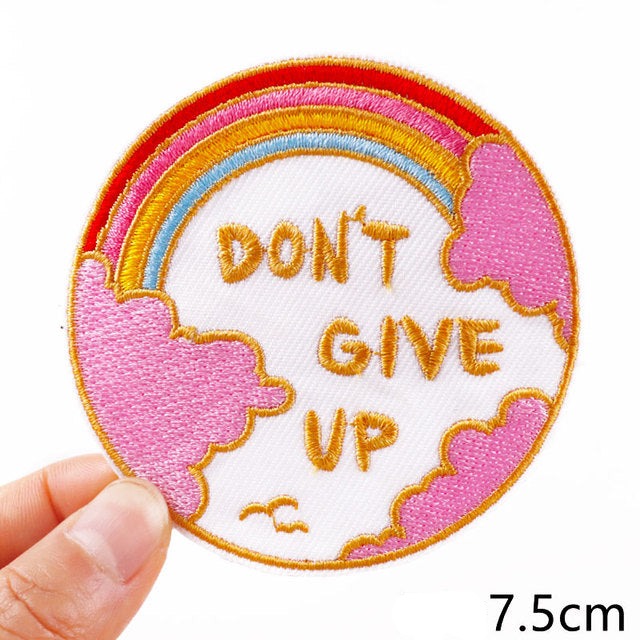 Cute Rainbow 'Don't Give Up | 2.0' Embroidered Patch