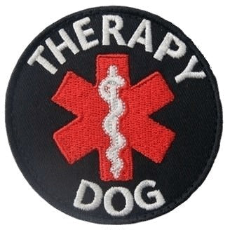 Therapy Dog 'Star Of Life Logo' Embroidered Velcro Patch