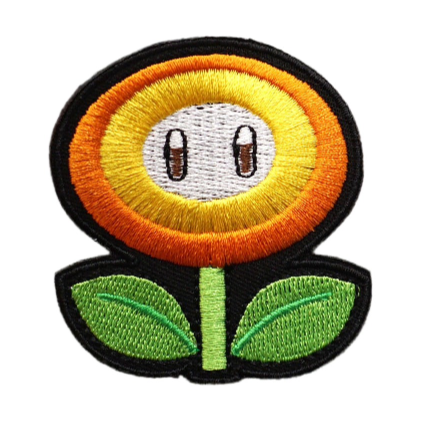 Super Mario Bros. 'Fire Flower' Embroidered Velcro Patch