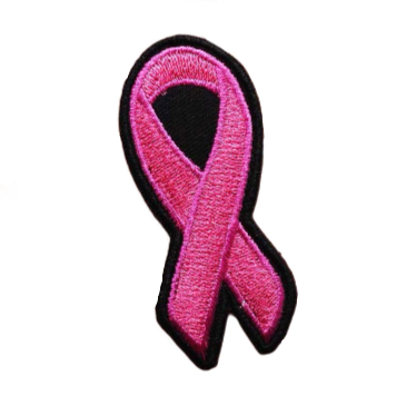 Breast Cancer Awareness 'Pink Ribbon' Embroidered Velcro Patch