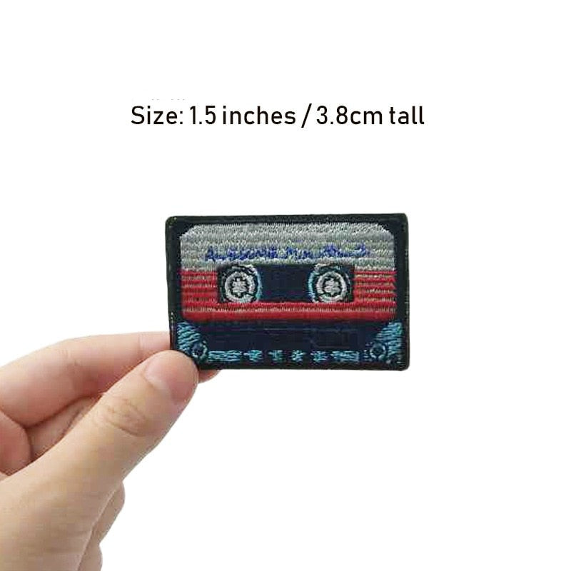 Cassette Tape 'Red Stripes' Embroidered Patch