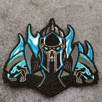 Skull 'Armored Warrior' Embroidered Velcro Patch