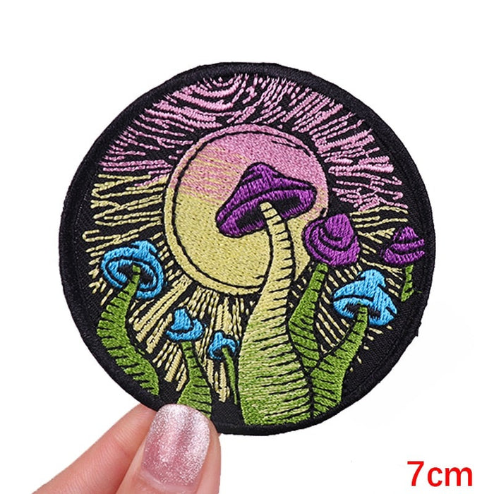 Cute 'Multicolored Mushrooms' Embroidered Patch