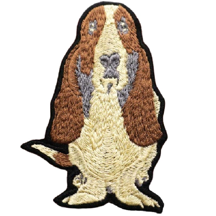 Basset Hound 'Serious' Embroidered Velcro Patch