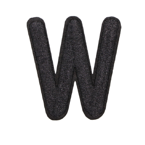 Letter W 'Black' Embroidered Patch