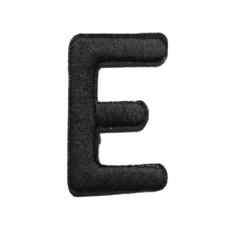 Letter E 'Black' Embroidered Patch