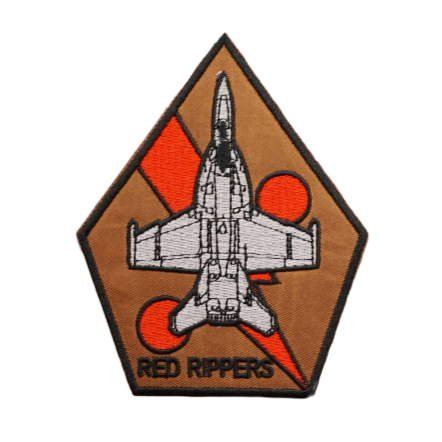 Military Tactical 'Red Rippers' Embroidered Velcro Patch