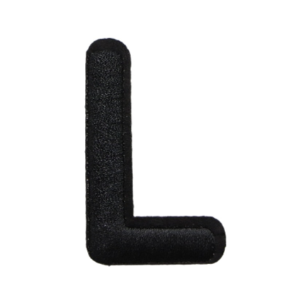 Letter L 'Black' Embroidered Patch