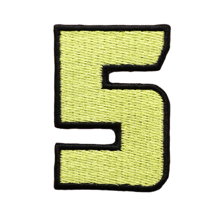 Cool 'Number Five' Embroidered Patch