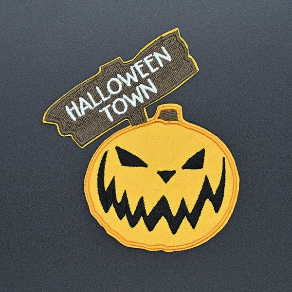 Creepy Pumpkin 'Halloween Town' Embroidered Patch