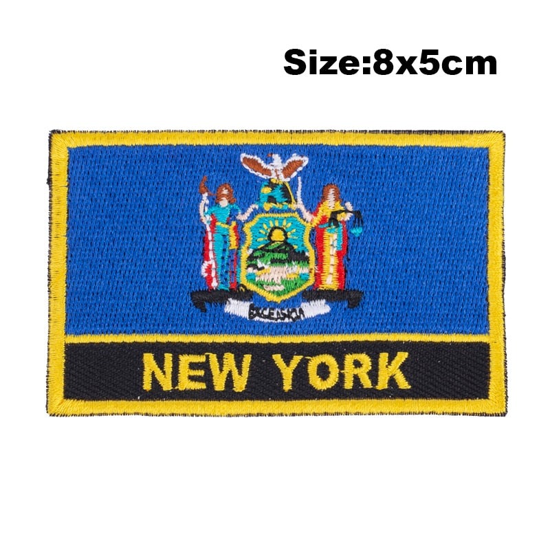 New York Flag Embroidered Patch