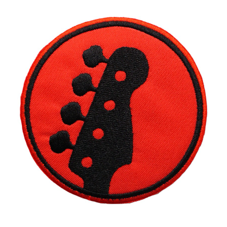 Guitar Headstock 'Four Tuning Pegs' Embroidered Patch