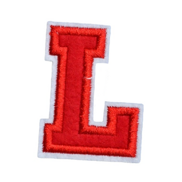 Letter L 'Red' Embroidered Patch