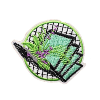 Vaporwave Art 'Plant And Laptop' Embroidered Patch