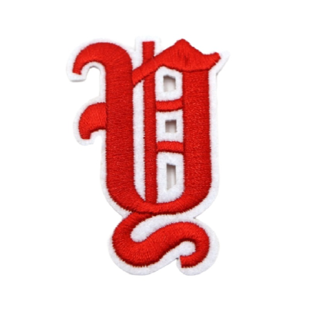 Monastick Lettering Y Gothic Font 'Letter Y' Embroidered Patch
