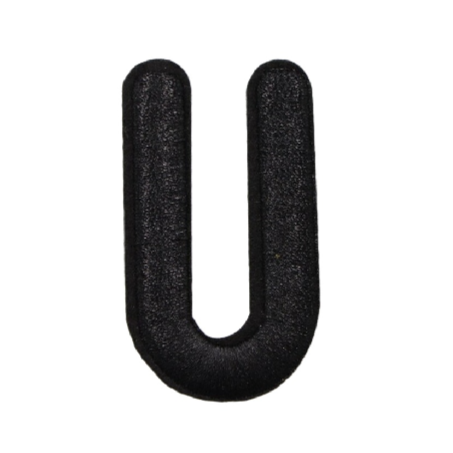 Letter U 'Black' Embroidered Patch