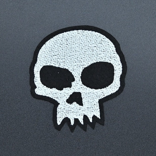 Halloween 'Jawless Skull' Embroidered Patch