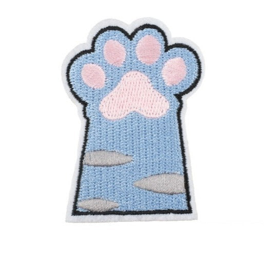 Cute 'Cat Paw | Sky Blue' Embroidered Patch