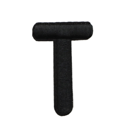 Letter T 'Black' Embroidered Patch