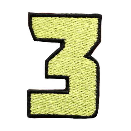 Cool 'Number Three' Embroidered Patch