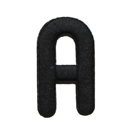 Letter A 'Black' Embroidered Patch