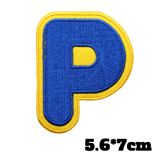 Big Letter P 'Yellow and Blue' Embroidered Patch