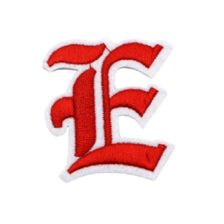 Gothic Font 'Letter E' Embroidered Patch