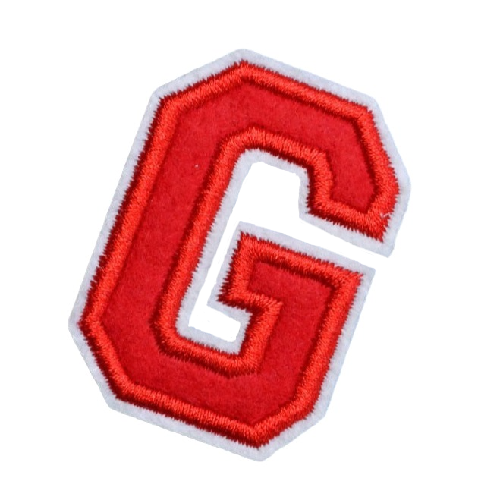 Letter G 'Red' Embroidered Patch