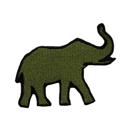 Cute Elephant 'Green' Embroidered Patch