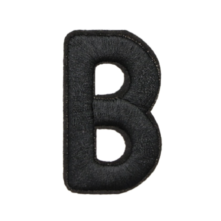 Letter B 'Black' Embroidered Patch