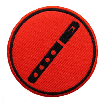 Music 'Flute' Embroidered Velcro Patch