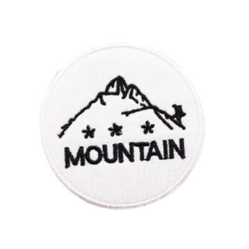 Travel 'Mountain | Round' Embroidered Velcro Patch