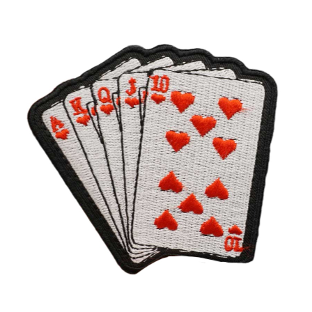 Playing Cards 'Hearts' Embroidered Patch