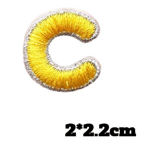 Small Letter C 'Yellow' Embroidered Patch